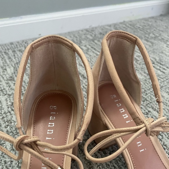 Gianni Bini Nude Suede Heels - Picture 5 of 6